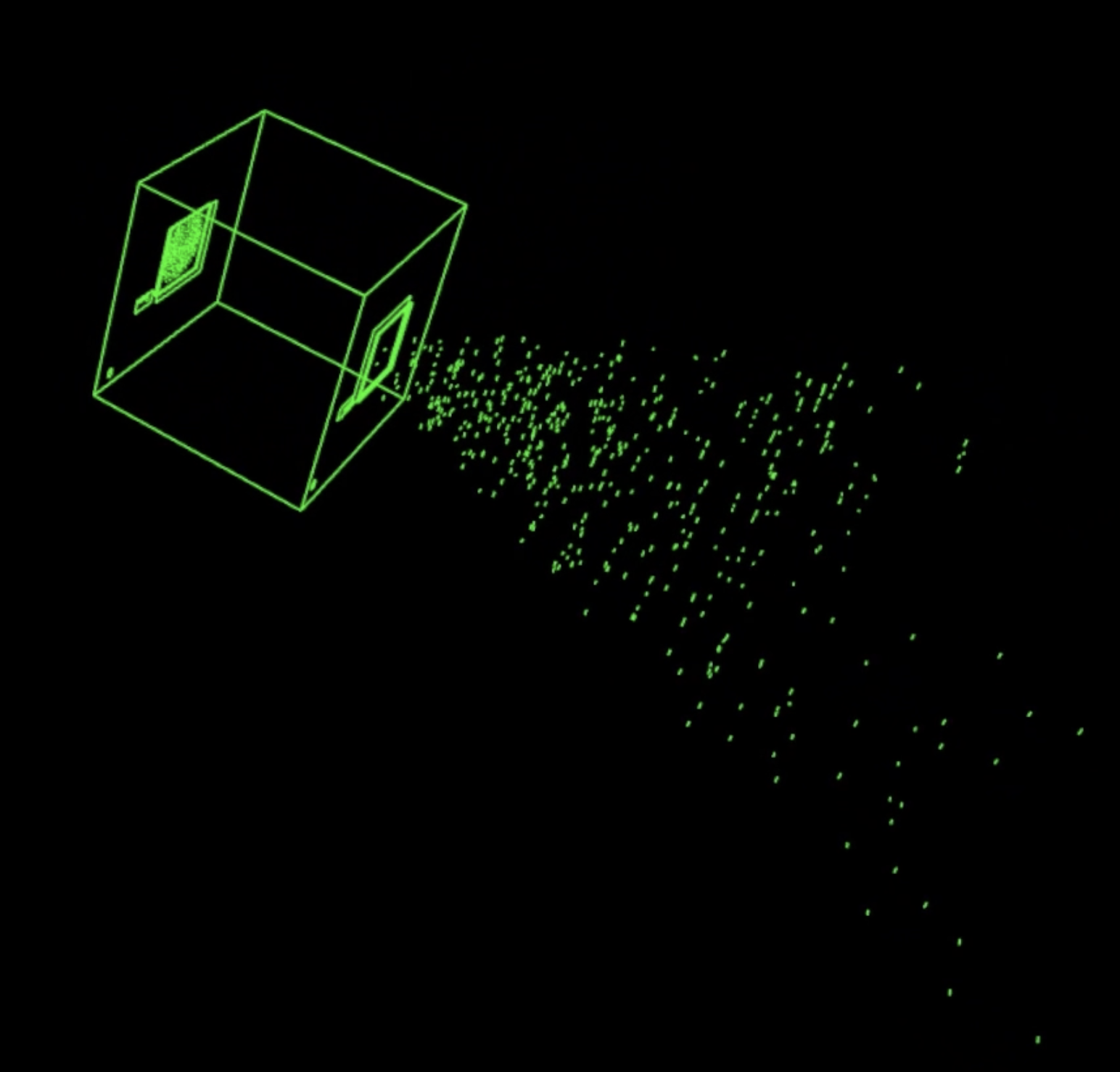 Vector line graphic recreation of the original Mondrian room experience